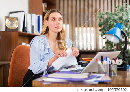 Angry manager experiencing emotions 105570702