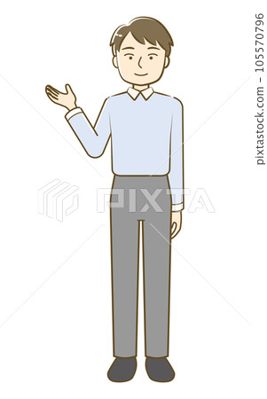 Full-body illustration of a man to guide-friendly simple touch Full-body illustration of a man to guide-friendly simple touch 105570796