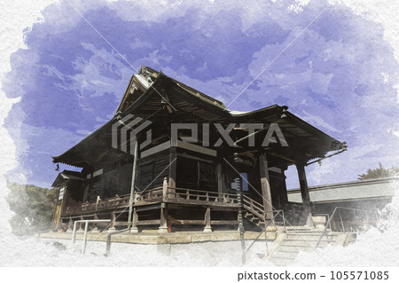 Watercolor-style Myo-in Former Main Hall, Asakuchi City, Okayama Prefecture Watercolor-style Myo-in Former Main Hall, Asakuchi City, Okayama Prefecture 105571085