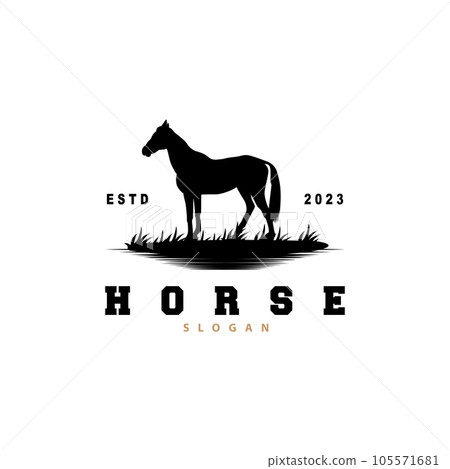 Horse Logo, West Country Farm Ranch Cowboy Logo Design, Simple Illustration Template Horse Logo, West Country Farm Ranch Cowboy Logo Design, Simple Illustration Template 105571681