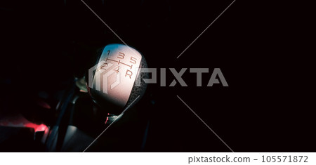 Close up of gear lever or gear stick of sport car, 5 speed manual transmission,copy space 105571872