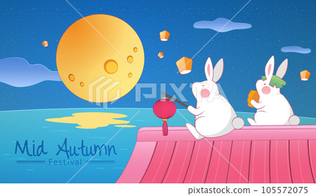 Cute Mid Autumn festival card Cute Mid Autumn festival card 105572075