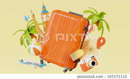 3D fun travel poster 3D fun travel poster 105572110