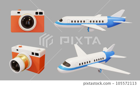 3D camera and airplane set 105572113