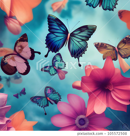 Butterfly random background, with lot of different butterfly, abstract element pattern design 105572508