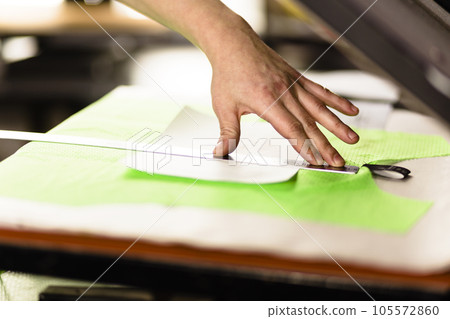 Hand of a man with a ruler. Hand of a man with a ruler. 105572860