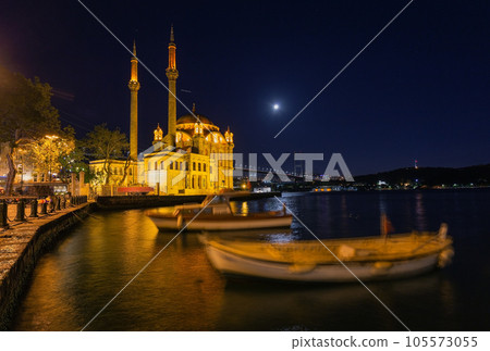 Ortakoy mosque at night near the Bosphorus bridge Ortakoy mosque at night near the Bosphorus bridge 105573055
