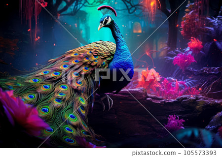 fabulous peacock close-up 105573393