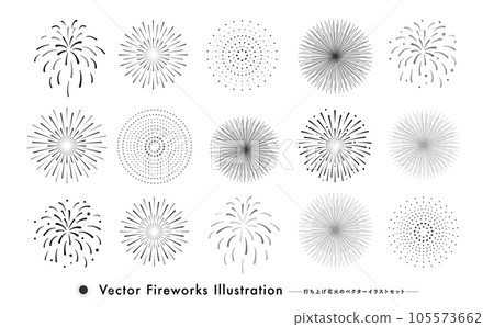 Simple silhouette monotone skyrocket vector image collection_set illustration material Simple silhouette monotone skyrocket vector image collection_set illustration material 105573662