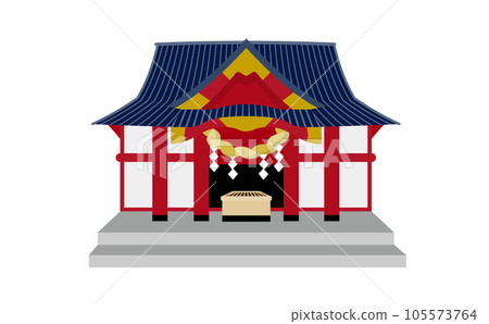 簡單的日本神社/寺廟禮拜堂的矢量圖像插圖素材_新年參拜/參拜神社 簡單的日本神社/寺廟禮拜堂的矢量圖像插圖素材_新年參拜/參拜神社 105573764