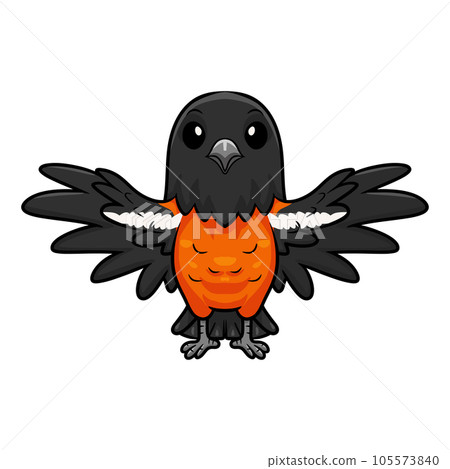 Cute venezuelan troupial bird cartoon flying Cute venezuelan troupial bird cartoon flying 105573840
