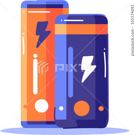 Hand Drawn energy storage battery in flat style 105574091