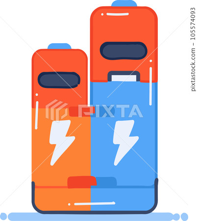 Hand Drawn energy storage battery in flat style 105574093