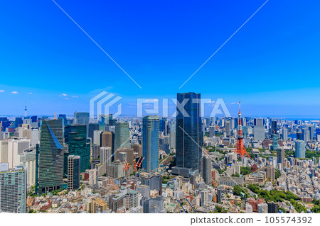 Minato Ward, Tokyo City view from Roppongi Hills observation deck (Roppongi area) 105574392