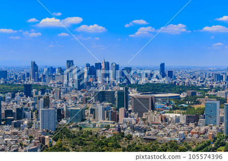 Tokyo, Minato Ward, City view from Roppongi Hills Observatory (Shinjuku direction) 105574396