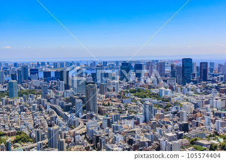 Tokyo, Minato Ward, City view from Roppongi Hills Observatory (Tokyo Bay direction) 105574404