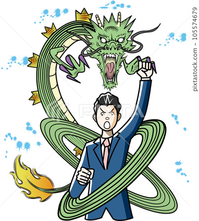 A businessman with a momentum like a dragon A businessman with a momentum like a dragon 105574679