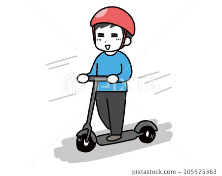 一名男子騎著電動滑板車 105575363