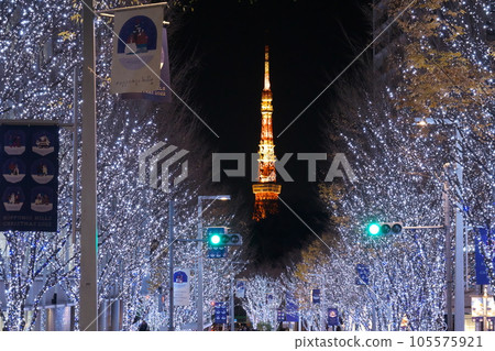 Year-end (December) Roppongi Keyakizaka's glittering Christmas illuminations of Tokyo Tower Year-end (December) Roppongi Keyakizaka's glittering Christmas illuminations of Tokyo Tower 105575921