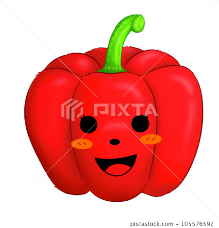 Illustration of cute smiley red bell pepper 105576592
