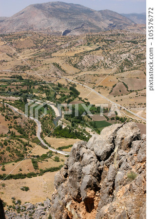 Arid landscape in Northern Kurdistan, Turkey 105576772