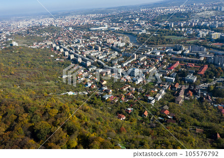 Aerial autumn view of Cluj Napoca city, Romania Aerial autumn view of Cluj Napoca city, Romania 105576792