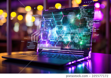 image of laptop and programming 105577172
