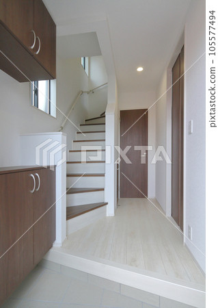 Newly built house entrance hall Newly built house entrance hall 105577494