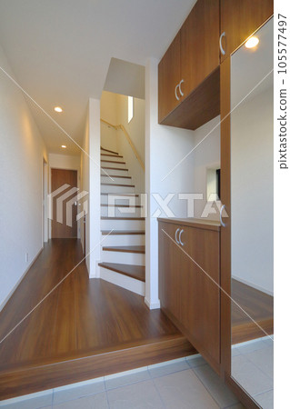 Newly built house entrance hall Newly built house entrance hall 105577497