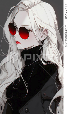 Anime illustration of a woman wearing sunglasses (Generative AI) Anime illustration of a woman wearing sunglasses (Generative AI) 105577547