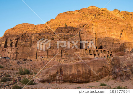 Nabatean tombs in Petra, Jordan 105577994