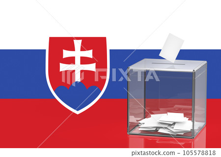Ballot box with the flag of Slovakia 105578818