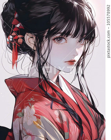 穿著和服的女人的插圖(生成 AI) 穿著和服的女人的插圖(生成 AI) 105578992