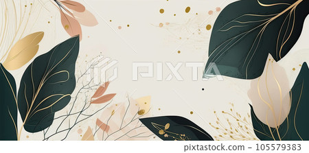 botanical watercolor design with flowers and leaves botanical watercolor design with flowers and leaves 105579383