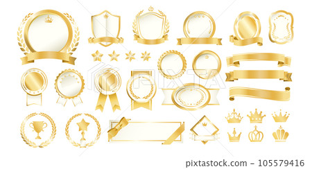 Luxury medal vector material set white no text 105579416