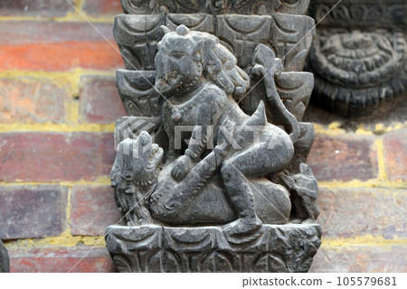 Erotic carvings on Hindu temples in Kathmandu, Nepal 105579681
