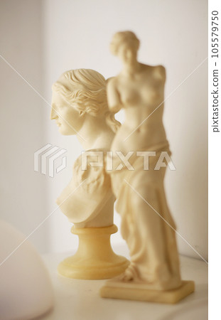 Interior stone statue of Venus de Milo in natural light 105579750