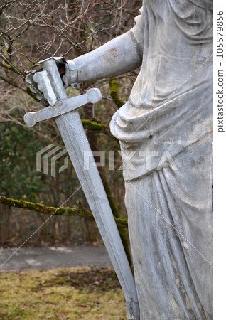 Statue of a Roman Goddess with a sword Statue of a Roman Goddess with a sword 105579856