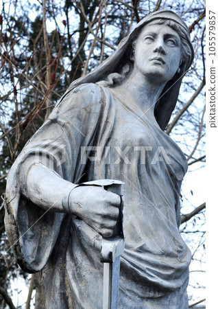 Statue of a Roman Goddess with a sword Statue of a Roman Goddess with a sword 105579857