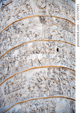 Detail of the Column of Traianus, Trajan's column. Rome, Italy 105579951