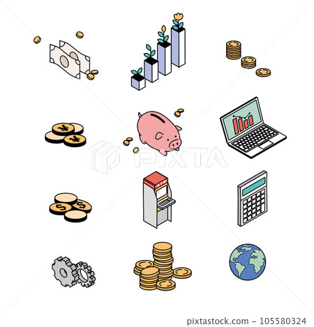 等距構圖插圖集想像資產管理 等距構圖插圖集想像資產管理 105580324