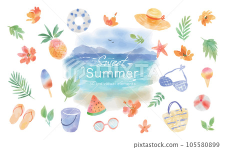 夏季時尚插畫集 105580899