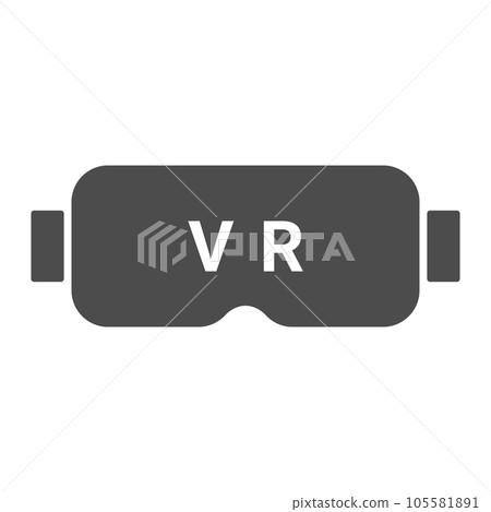 VR 護目鏡的簡單矢量圖標說明 105581891