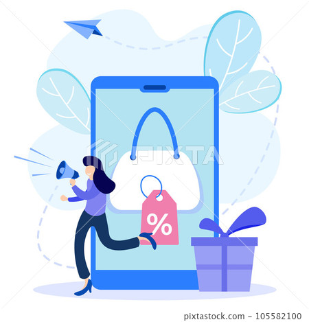 Illustration vector graphic cartoon character of discount Illustration vector graphic cartoon character of discount 105582100