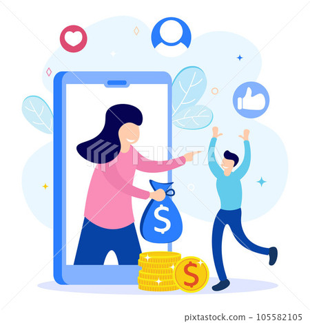 Illustration vector graphic cartoon character of referral program 105582105
