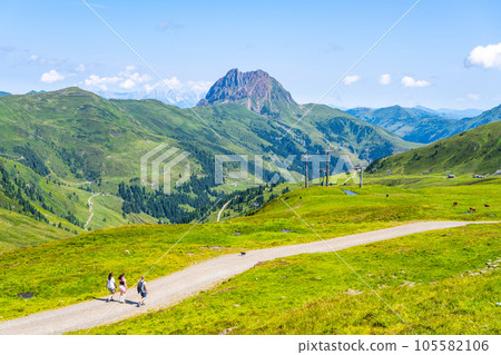 Grosser Rettenstein Mountain with green landscape of Kitzbueheler Alps, Austria Grosser Rettenstein Mountain with green landscape of Kitzbueheler Alps, Austria 105582106