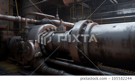 grey big metal industrial mechanism close-up grey big metal industrial mechanism close-up 105582244