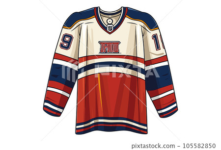ice hockey jersey uniform vector, Hockey jersey flat illustration 2d vector ice hockey jersey uniform vector, Hockey jersey flat illustration 2d vector 105582850