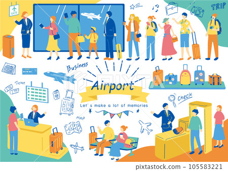 Airport illustration material collection 105583221