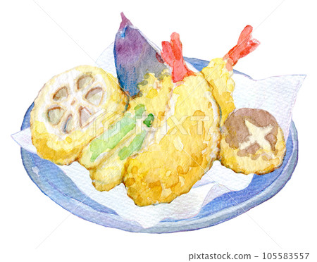 Watercolor illustration Assorted tempura 105583557
